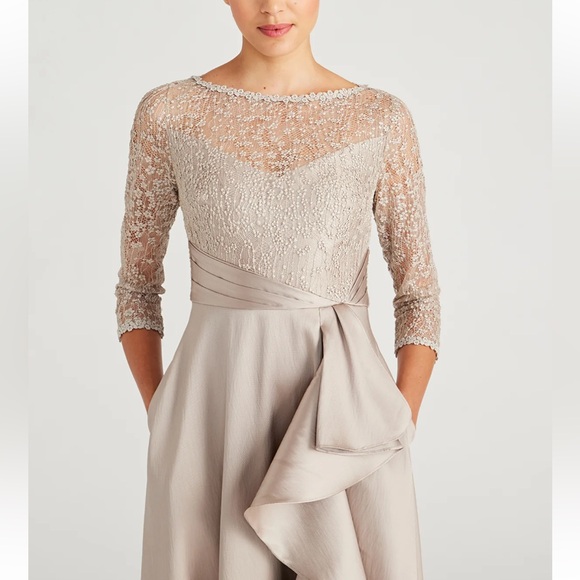 Theia Zola Bateau Mikado Lace Gown - Picture 4 of 9